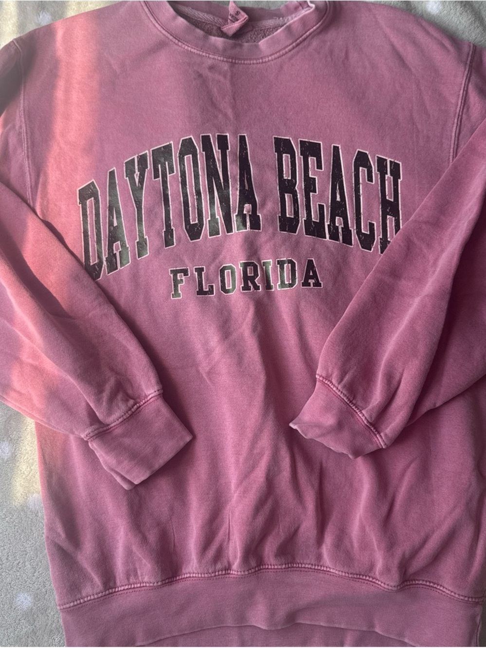 Daytona Beach Florida Pink Crewneck Sweater